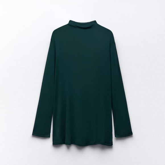 ZARA LONG SLEEVE FLOWY TOP - Picture 6 of 8